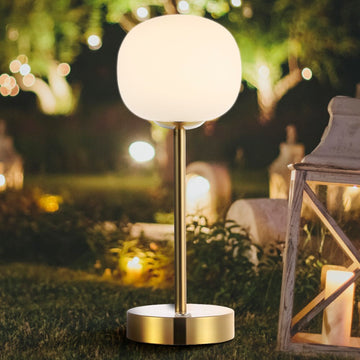 Natalia 12.25" Modern Minimalist Iron Rechargeable Integrated LED Table Lamp